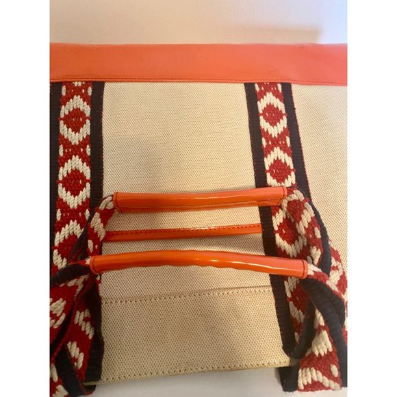 Tory Burch Patent Leather Canvas Tote Bag - Picture 8 of 16